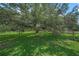 Backyard with mature trees and lush green grass, creates a private and peaceful environment at 7343 Palomino Trl, Sarasota, FL 34241