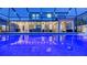 Inviting screened-in pool with ambient lighting and a spacious deck, perfect for relaxing and entertaining in style at 7915 115Th E Ave, Parrish, FL 34219