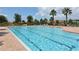 Community pool featuring clear water, lounge chairs, and lush landscaping at 7915 115Th E Ave, Parrish, FL 34219
