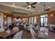Spacious clubhouse with bar, tables, chairs, and plenty of natural light at 10054 Crooked Creek Dr # 201, Venice, FL 34293
