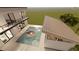 Aerial view of a modern home with a unique pool and outdoor living space for relaxing and entertaining at 2065 Goldenrod St, Sarasota, FL 34239
