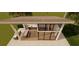 Aerial view of the pool house featuring bar seating, and outdoor cooking area, and an indoor seating area at 2065 Goldenrod St, Sarasota, FL 34239
