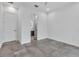 A modern bedroom with an ensuite bathroom featuring a sleek vanity and shower at 2124 Clematis Pl, Sarasota, FL 34239