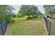 Large fenced backyard featuring lush lawn, mature trees, and plenty of space to relax at 336 165Th Ne Ct, Bradenton, FL 34212