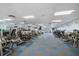 Well-equipped gym with various machines, a checkered floor and ample lighting for a complete fitness experience at 3658 Torrey Pines Way, Sarasota, FL 34238