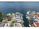 Aerial view of houses on canal with boat docks and beautiful waterways at 3715 Bamboo Ter, Bradenton, FL 34210