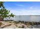Picturesque waterfront showcasing tranquil bay with a fishing pier and rocks along the coastline at 403 29Th Nw St, Bradenton, FL 34205