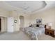Inviting bedroom featuring tray ceiling, soft carpet, neutral walls and comfortable furnishings for a relaxing ambiance at 5179 Cantabria Crst, Sarasota, FL 34238