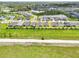 Aerial perspective showcasing a residential neighborhood, complete with scenic ponds, green spaces, and orderly home arrangements at 6528 166Th E Pl, Parrish, FL 34219