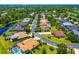 Sprawling community view featuring manicured lawns, mature trees, and neighborhood ponds at 7727 Heyward Cir, University Park, FL 34201