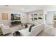 Bright living room featuring sleek hardwood floors, modern furniture, and large windows at 1766 Cobb Trl, Parrish, FL 34219