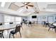 Spacious meeting room for community gatherings with a tv and many tables and chairs at 21405 Olean Blvd # 224, Port Charlotte, FL 33952