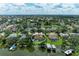 Lakefront home with a private dock and screened in pool, surrounded by trees and scenic views at 220 39Th Ne St, Bradenton, FL 34208