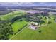 Beautiful aerial view of home set amid lush green pastures, pond and scattered mature trees at 39700 State Road 70 E, Myakka City, FL 34251