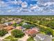 Stunning aerial view of neighborhood homes surrounding a peaceful pond in a well-maintained community at 6610 Rosy Barb Ct, Lakewood Ranch, FL 34202