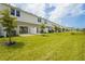 Expansive backyard with lush green grass, young trees, and privacy fence, great for outdoor activities at 8705 Winter Breeze Way, Sarasota, FL 34241