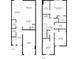 Detailed floor plan showcasing the layout of the home with dimensions for each room on both floors at 8705 Winter Breeze Way, Sarasota, FL 34241
