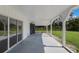 Covered patio with serene views of the spacious backyard and mature trees at 1408 99Th Nw St, Bradenton, FL 34209