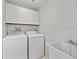 Functional laundry room with washer, dryer, utility sink, and ample storage space at 2181 Harbourside Dr # 1403, Longboat Key, FL 34228