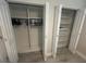Pair of closets include both shelving and hanging space for excellent storage in bedroom or hallway at 22214 Felton Ave, Port Charlotte, FL 33952