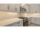 New kitchen with stainless steel appliances and stylish backsplash at 248 Altamura Cir, Nokomis, FL 34275