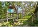 This custom treehouse has views of the canal at 2504 Tanglewood Dr, Sarasota, FL 34239