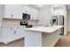 Modern kitchen with white cabinets, stainless steel appliances, and a center island at 4532 Chinkapin Dr, Sarasota, FL 34232