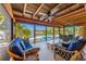 Inviting lanai with serene waterfront view and casual seating provides tranquil space for entertaining or relaxing at 6806 Palm Dr, Holmes Beach, FL 34217