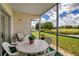 Inviting lanai with a view of the golf course and pond, perfect for relaxing and enjoying the scenery at 7301 W. Country Club N Dr # 108, Sarasota, FL 34243