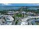 Panoramic aerial view of the city, ocean, and bridge, showcasing the vibrant coastal community and stunning waterfront at 259 S Polk Dr, Sarasota, FL 34236