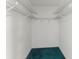 Spacious walk-in closet with upper shelving and turquoise carpet, perfect for home organization at 4805 Cypress Lake Ct, Sarasota, FL 34243