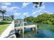 Picturesque waterfront view with dock and a ladder for easy water access on a clear, sunny day at 522 Pine Ave # 8B, Anna Maria, FL 34216