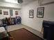 Well-organized garage featuring artwork, storage racks, and ample floor space at 6821 Fairview Ter # 6821, Bradenton, FL 34203