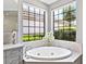 Close up of the soaking tub featuring backyard views through a set of two windows at 7037 Brier Creek Ct, Lakewood Ranch, FL 34202