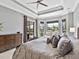Primary bedroom showcasing a spacious layout, tray ceiling, and access to the outdoors at 7037 Brier Creek Ct, Lakewood Ranch, FL 34202