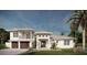 Elegant two-story home with a manicured lawn, two-car garage, and lush tropical landscaping at 8006 20Th W Pl, Bradenton, FL 34209