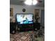 Comfortable living room with large TV and decorative vases at 1209 Croydonwood Cir, Brandon, FL 33510