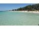 Clear water with swimmers at the beach. White sand beach with many trees in the background at 14312 Crimson Ave, Bradenton, FL 34211