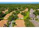 An aerial view of homes nestled within lush green surroundings and mature trees at 2411 New Haven Cir # 70, Sun City Center, FL 33573