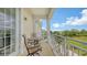 Relaxing balcony featuring a seating area with picturesque views of the surrounding landscape at 3430 77Th W St # 301, Bradenton, FL 34209