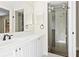 Beautifully appointed bathroom featuring a vanity and a frameless glass shower stall at 3551 65Th Avenue E Cir, Sarasota, FL 34243