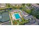 Aerial view of the community pool and tennis courts at 4761 Pine Harrier Dr, Sarasota, FL 34231