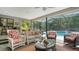 Cozy sunroom with comfortable furniture, and a view of the pool at 4761 Pine Harrier Dr, Sarasota, FL 34231
