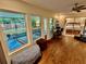 Sun room with backyard views, office, and sliding glass doors to main bedroom at 5350 Barbarossa Ave, Sarasota, FL 34235