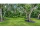 Secluded backyard with mature trees, offering a private and tranquil outdoor space at 6050 Saddle Oak Trl, Sarasota, FL 34241
