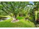 Well-maintained backyard features a mix of shade trees and lush landscaping at 7615 4Th Avenue Nw Dr, Bradenton, FL 34209