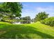 Serene backyard view of a pond and lush greenery at 7615 4Th Avenue Nw Dr, Bradenton, FL 34209