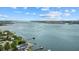 Wide view of the bay showcasing stunning city skyline in the distance and home docks at 112 17Th E St, Bradenton, FL 34208