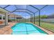 Beautiful screened-in pool area featuring a lush lawn and serene outdoor setting at 11223 Spring Gate Trl, Bradenton, FL 34211