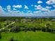 Expansive aerial view of a lush green property with mature trees and a beautiful horizon under a bright blue sky at 1230 Bayshore Dr, Terra Ceia, FL 34250